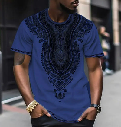 Camiseta Estilo Étnico con Impresión 3D Digital para Hombre - Image 7