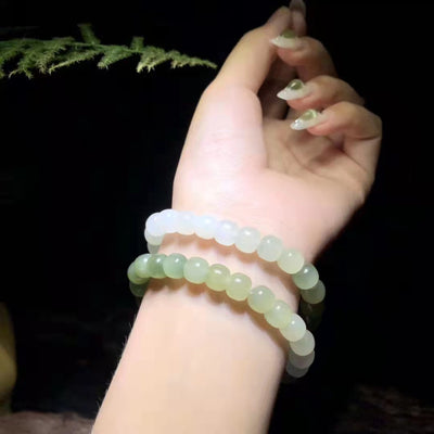 Pulsera de Jade Hetian Natural con Degradado de Agua Cristalina - Image 10