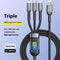Cable de Carga Rápida 3 en 1 con Pantalla Digital y Luz LED