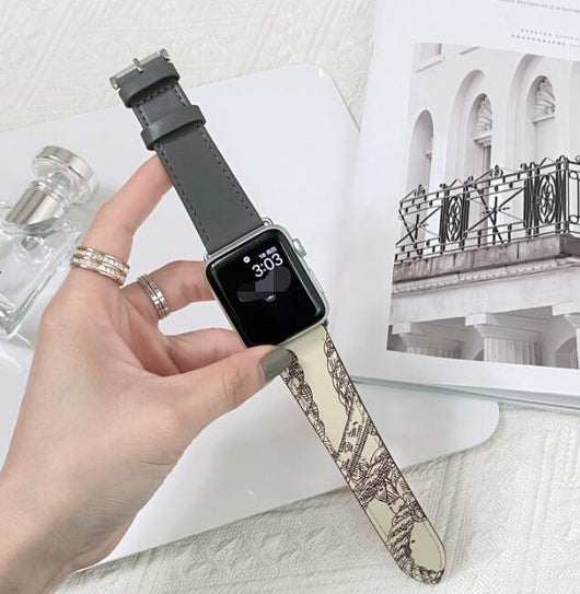 Correa de Reloj de Cuero con Patrón Contrastante - Comodidad Premium