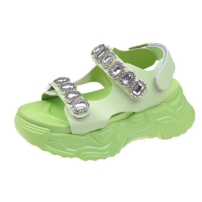Sandalias Plataforma Romana de Hada con Brillantes para Playa - Image 8