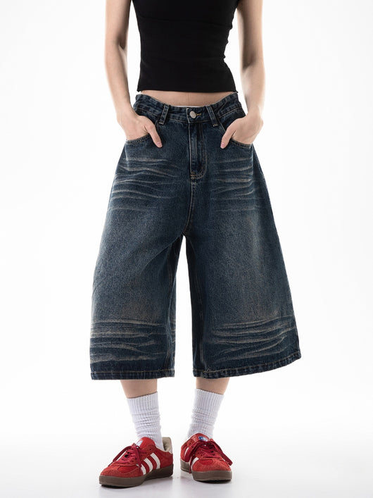 Pantalones Cargo Sueltos Retro Cropped para Mujer - Estilo Wide-Leg Casual - Image 4