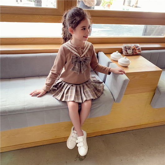 Sudadera y Falda Corta Estilo Universitario Coreano para Niña - Image 11