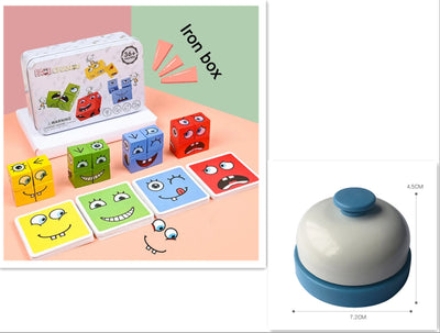 Cubo Mágico de Madera con Patrones de Expresiones - Bloques Educativos Montessori - Image 12