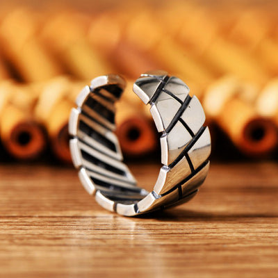 Anillo de Plata Geométrico Retro con Estilo Minimalista - Image 10