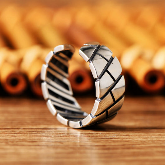 Anillo de Plata Geométrico Retro con Estilo Minimalista - Image 10