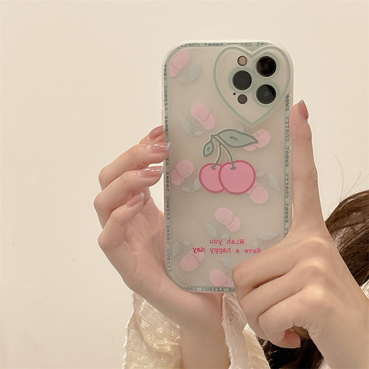 Funda Protectora Cherry de Goma Suave para Celular