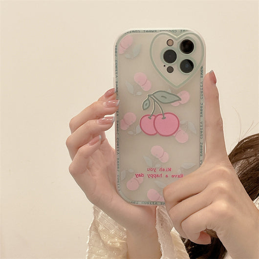 Funda Protectora Cherry de Goma Suave para Celular