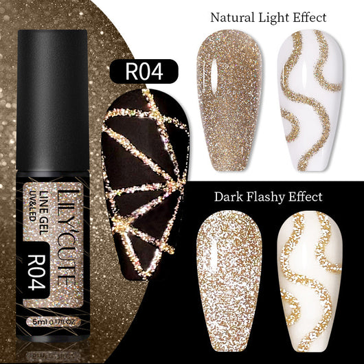 Gel de Uñas Efecto Espejo Brillante con Lentejuelas Reflectantes - Image 9