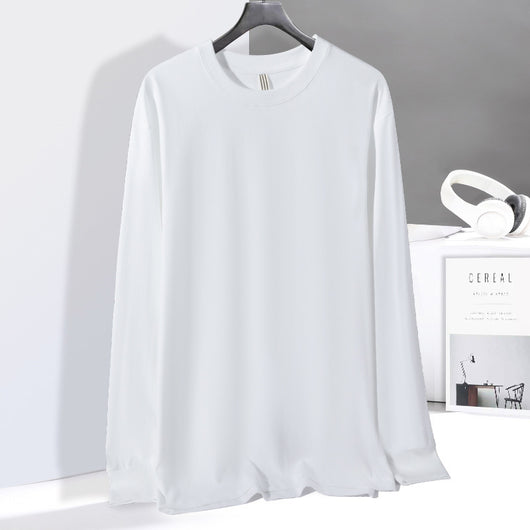 Camiseta Básica de Algodón con Cuello Redondo y Manga Larga para Hombre - Image 6