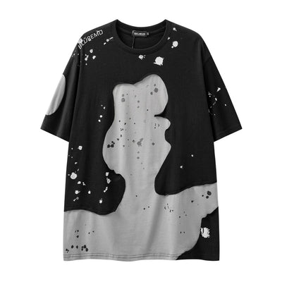 Playera Patchwork Irregular de Manga Corta para Hombre - Image 6