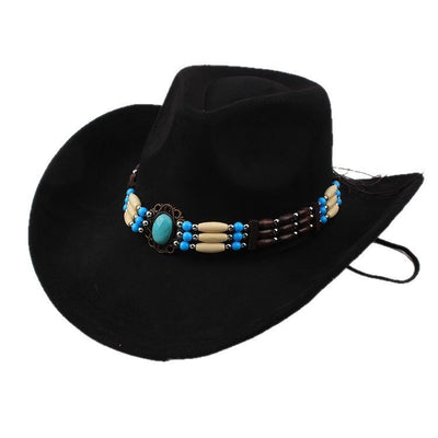 Sombrero Vaquero Punk de Ala Ancha con Peluche Sintético para Montar a Caballo - Image 6