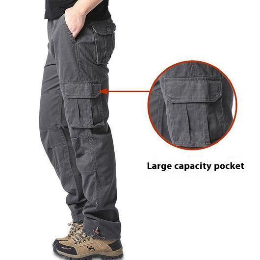 Pantalones Cargo Talla Grande 100% Algodón con Múltiples Bolsillos - Image 4