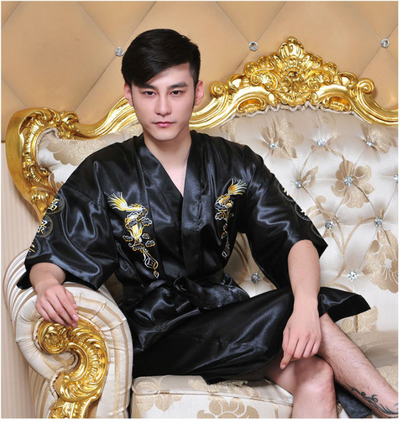 Bata Pijama Hombre con Bordado Dragón Totem - Image 10