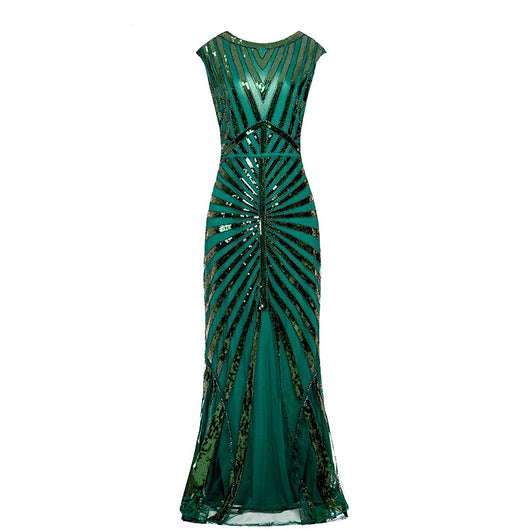 Vestido Largo Fiesta con Borde Sirena y Lentejuelas Brillantes - Image 8