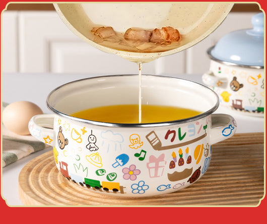 Tazón para Fideos Instantáneos con Tapa y Asas Dobles, Esmaltado Resistente al Calor - Image 11