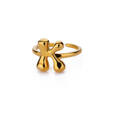 Anillo de Letras Bubble Dorado en Oro 18K Chapado - Image 16