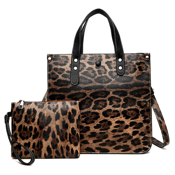 Bolsa Maternidad Estampado Geométrico Leopardo - Set de 2 Piezas - Image 3