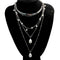 Multi-element pearl necklace Silver-toned