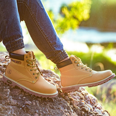 Botas de Seguridad Amarillas Caña Alta Anti-impacto con Puntera de Acero