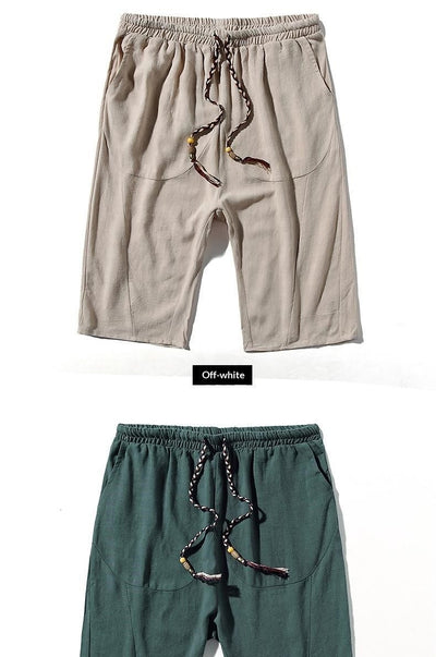Pantalones Cortos de Lino Holgados para Hombre - Image 25