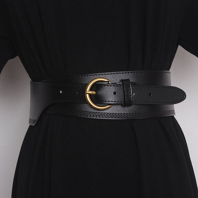 Cinturón de Cuero Grabado con Hebilla Japonesa Irregular para Mujer - Image 21