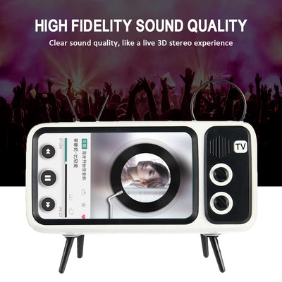 Parlante Bluetooth Retro con Soporte para Teléfono - Image 12