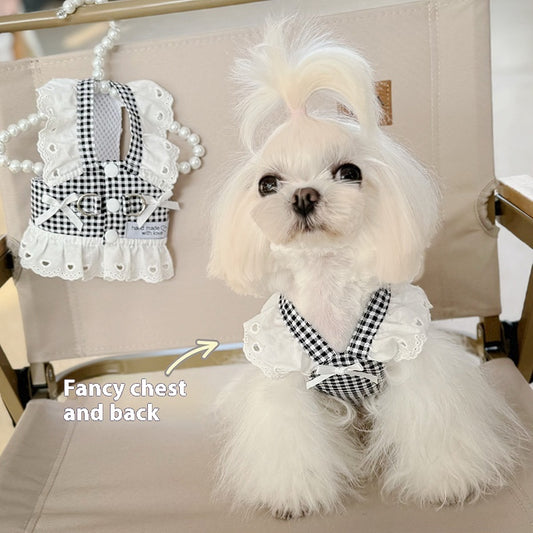 Vestido Pastoral Ligero para Perros y Gatos con Arnés de Tracción