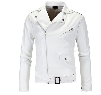 Chaqueta de Cuero Ajustada Estilo Motociclista Clásico Británico - Image 4