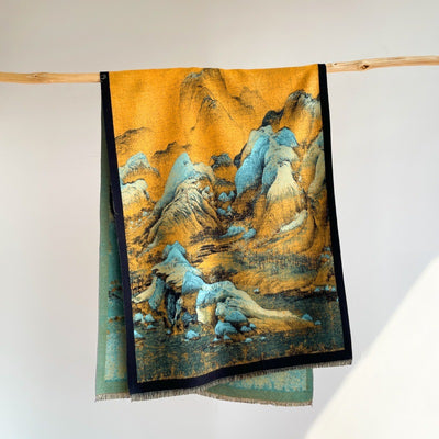 Chal Estampado Panorámico de Ríos y Montañas - Accesorio Versátil Antique - Image 6