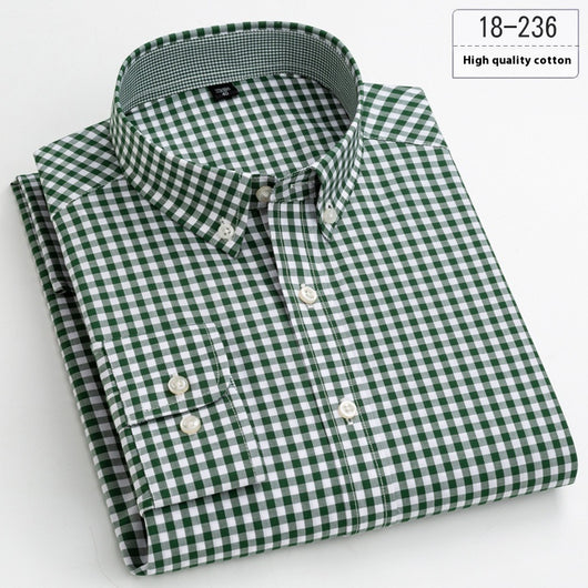 Camisa Casual de Algodón a Cuadros para Hombre - Manga Larga Transpirable Otoño - Image 3
