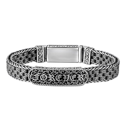 Pulsera de Plata 925 con Patrón de Hierba Tang Retro - Image 3