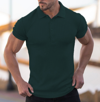 Polo Slim Fit de Algodón Mercerizado Manga Corta - Image 11