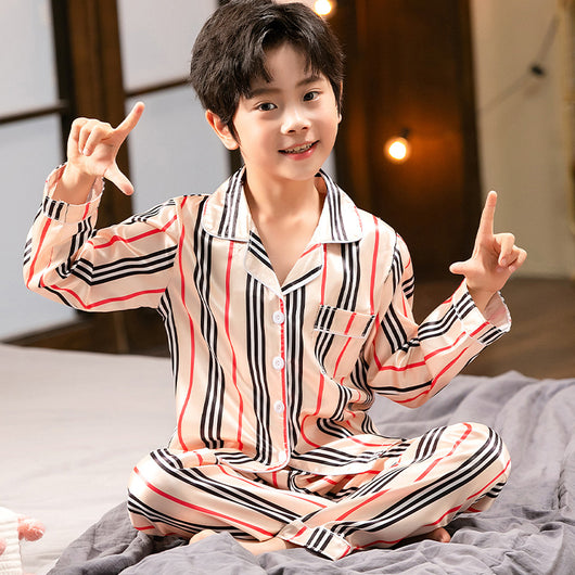 Pijamas Infantiles de Seda Simulada - Conjunto Cómodo para Niños y Adolescentes - Image 16