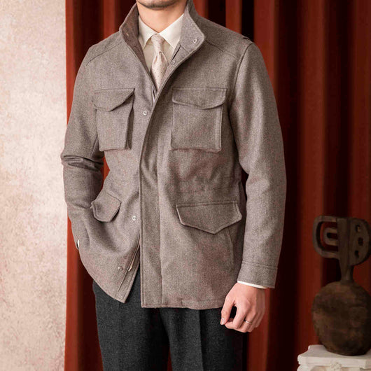 Chaqueta Safari de Lana Slim Fit para Hombre - Image 7
