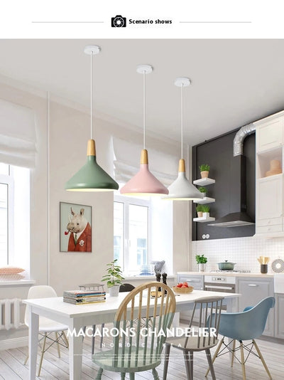 Lámpara Colgante Nórdica de Madera Sólida y Aluminio Diseño Minimalista - Image 39