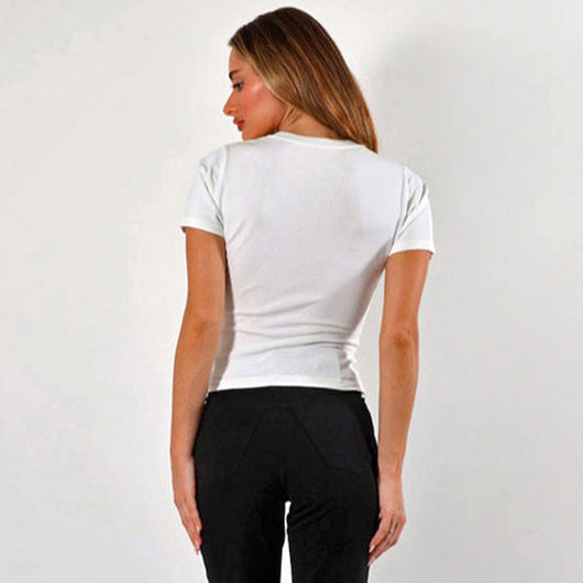 Blusa Básica para Mujer con Cuello Redondo, Botones y Hombros Caídos - Image 23