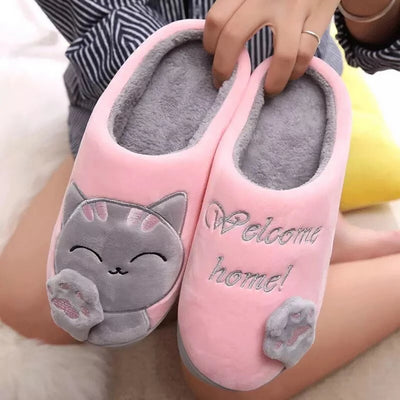 Pantuflas Invierno Gato Dibujos Animados - Cálidas, Antideslizantes y Suaves - Image 2
