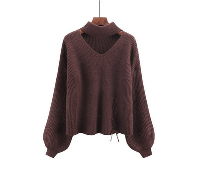 Suéter Suelto Roto Asimétrico para Mujer - Diseño Minimalista - Image 13