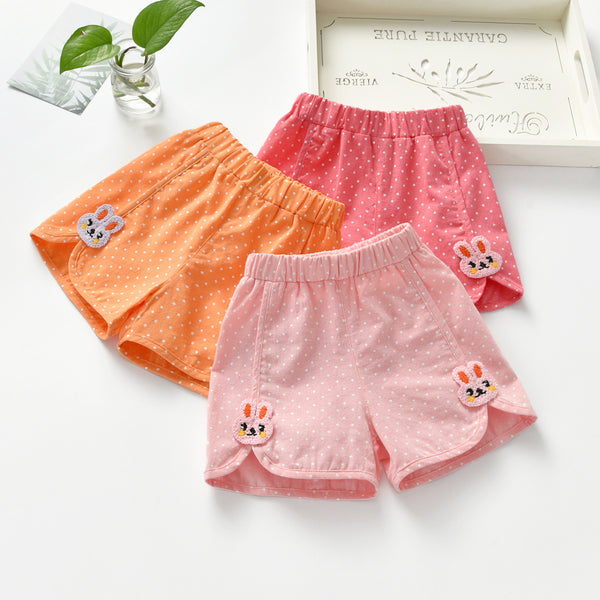 Shorts Holgados para Niñas con Estampado de Lunares Estilo Occidental