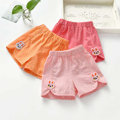 Shorts Holgados para Niñas con Estampado de Lunares Estilo Occidental
