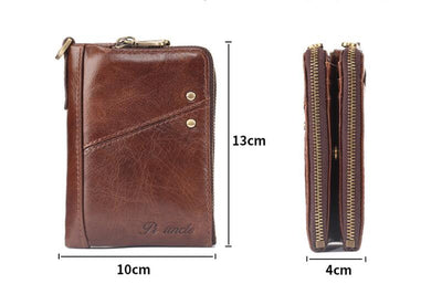 Billetera Corta de Cuero con Cierre para Hombre - Image 5