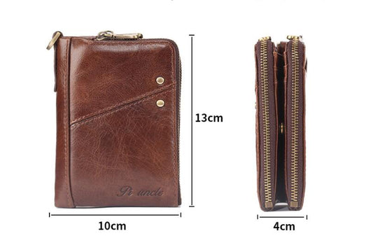 Billetera Corta de Cuero con Cierre para Hombre - Image 5