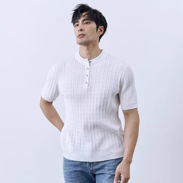 Polo Casual Slim Fit de Punto para Hombre - Cuello Redondo Premium