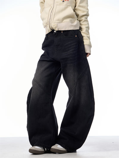 Pantalones Vaqueros Retro Negros Rectos Oversize para Mujer - Image 7