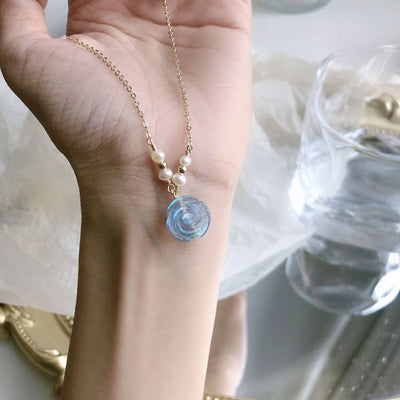 Pulsera Rosa Moonlight Gris con Hoja de Oro - Image 2