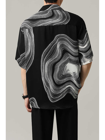 Camisa Casual Hombre Manga Corta Contraste Retro Suelta - Image 5