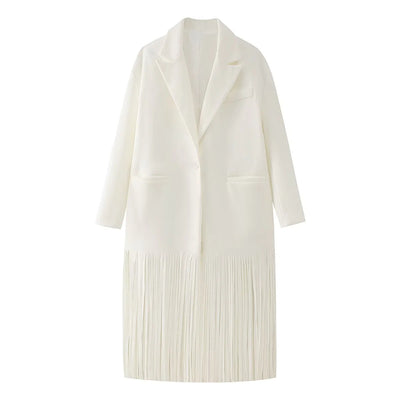 Abrigo de Lana con Flecos para Mujer - Estilo Urbano - Image 5