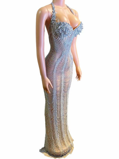 Vestido Ajustado sin Mangas con Tirantes Finos y Cadena Decorativa - Image 16