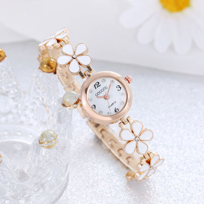 Reloj Pulsera Mujer Disco Floral Juego de Dos Piezas - Image 17